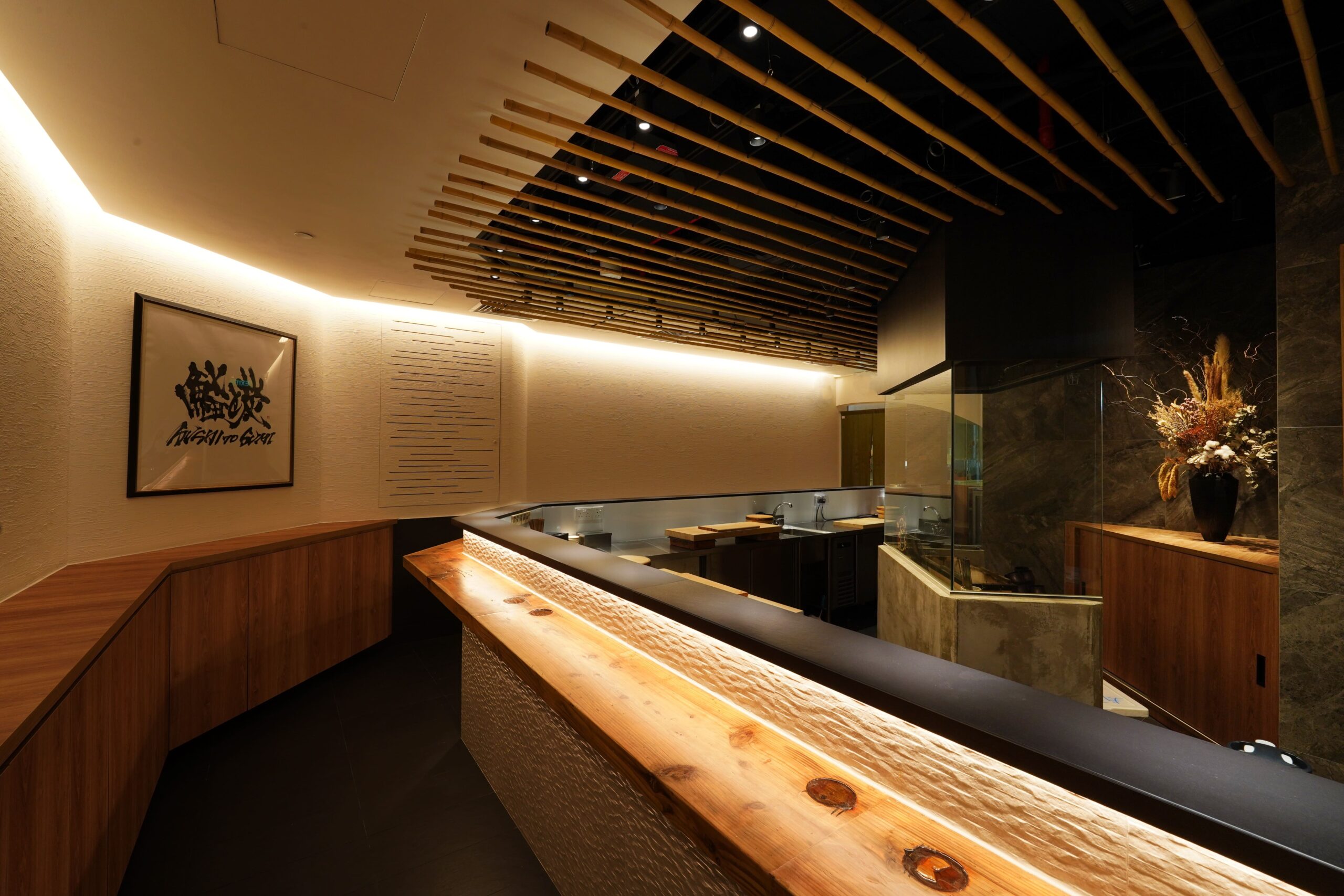 Sushi & Charcoal — Standing Sushi Bar Design in Singapore